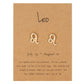 Leo Zodiac Constellations Sign Stainless Steel Earrings Women Jewelry Small