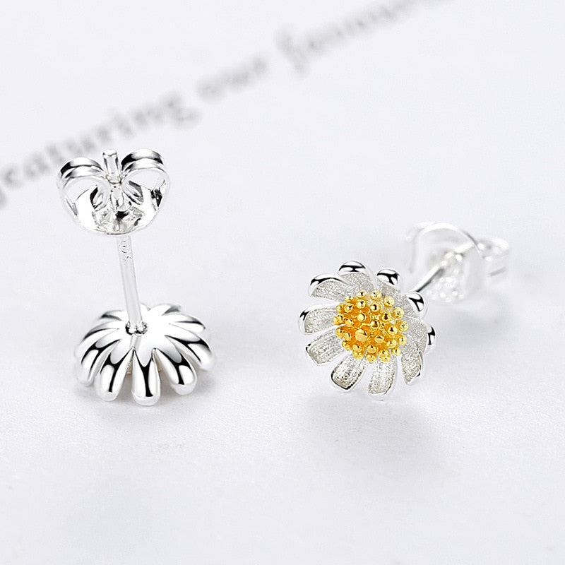 Yellow Detail Flower Earring Studs Ear Earrings Jewelry Accessories Birthday