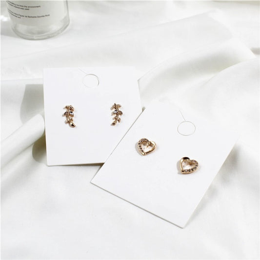 Heart/Leaf Branch Stylish Modern Stud Earrings Zircons Fashion Female Earrings