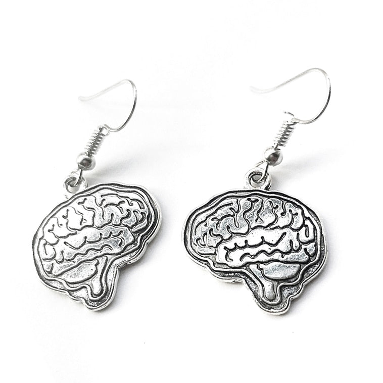 Handmade Brain Metal Drop Earrings Women Travel Fashion Cartoon Earrings