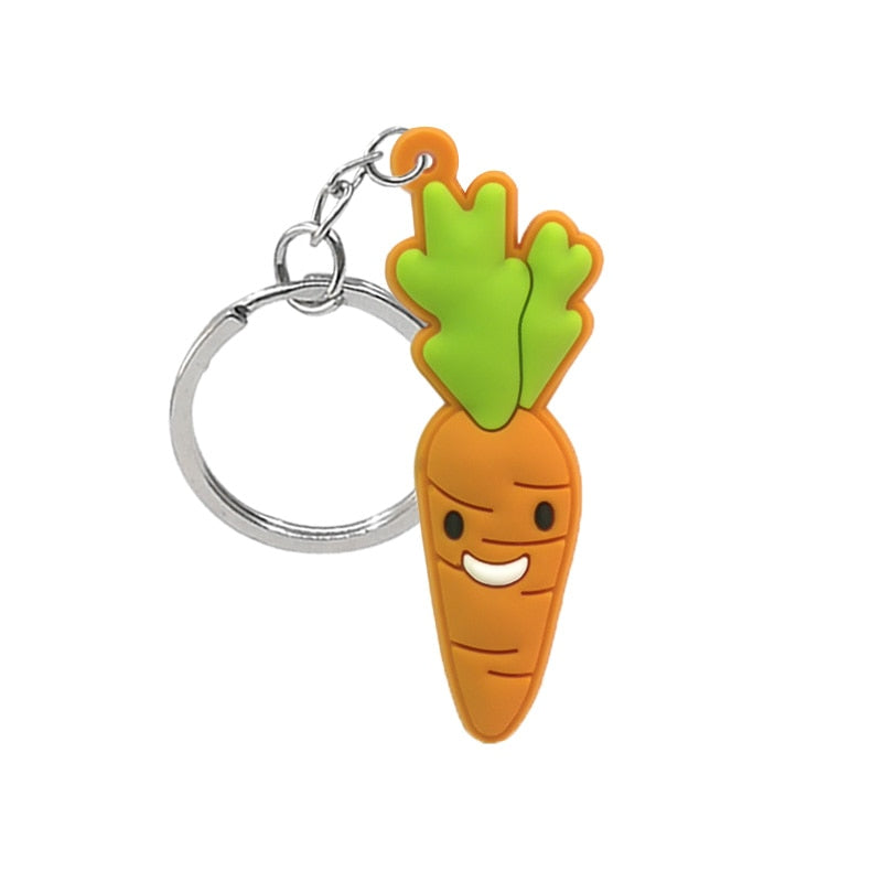 9 Styles Avocado apple flower anime keychain Cartoon Key Ring Pendant Key Holder