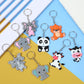 5 Styles Simulation Animal PVC Keychain Charms Car Key Ring Bag Ornaments Cute