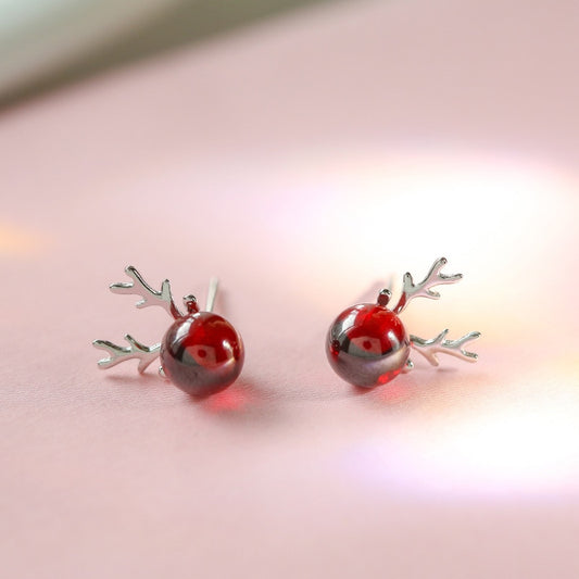 Red Deer Stud Earrings Ornaments Stylish Christmas Women Fashion Earring