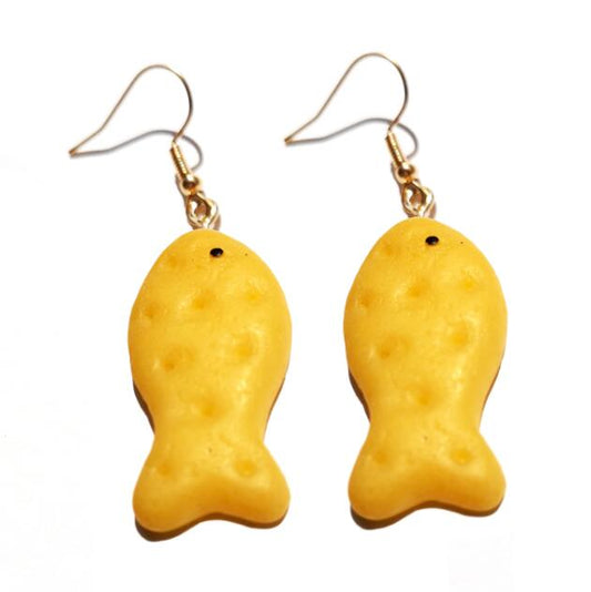 Fish Crackers Drop Earrings Cartoon Art Women Party Jewelry Ear Fashion Pendant