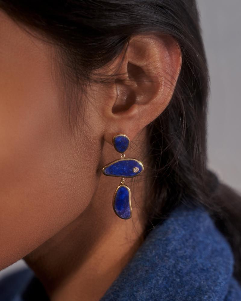 Irregular Royal Blue Drop Earrings Jewelry For Women Fashion Accessories Trendy