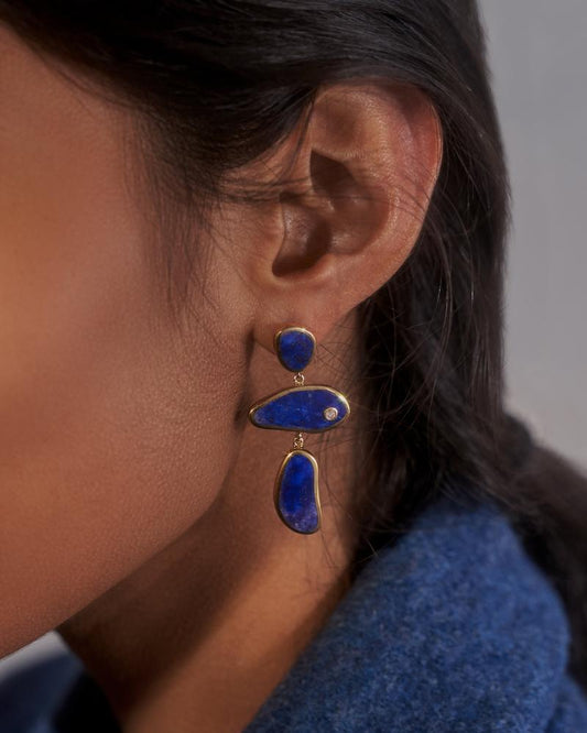 Irregular Royal Blue Drop Earrings Jewelry For Women Fashion Accessories Trendy