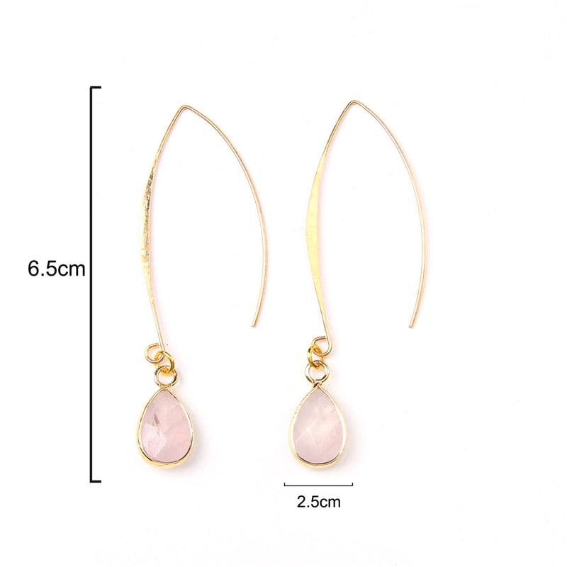 Moonstone Drop Shaped Charm Lady Cute Dangle Earrings for Women Jewelry Girls