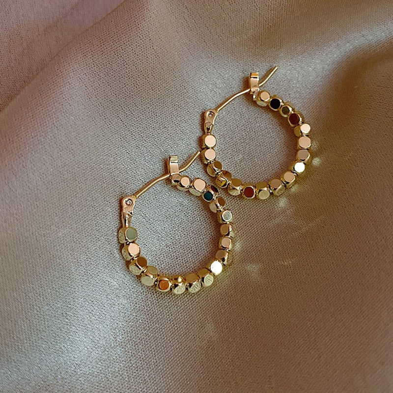 Round Disks Hoop Earrings Luxury Wedding Party Fashion Jewelry Gift