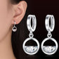 Half Full Crystal Drop Charm Earrings For Women Girl Fashion Modern Jewelry Gift