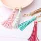 19 Colors PU Leather Tassel Keychain Cartoon Key Holder Car handbag Keyring Gift