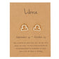 Libra Zodiac Constellations Sign Stainless Steel Earrings Women Jewelry Small