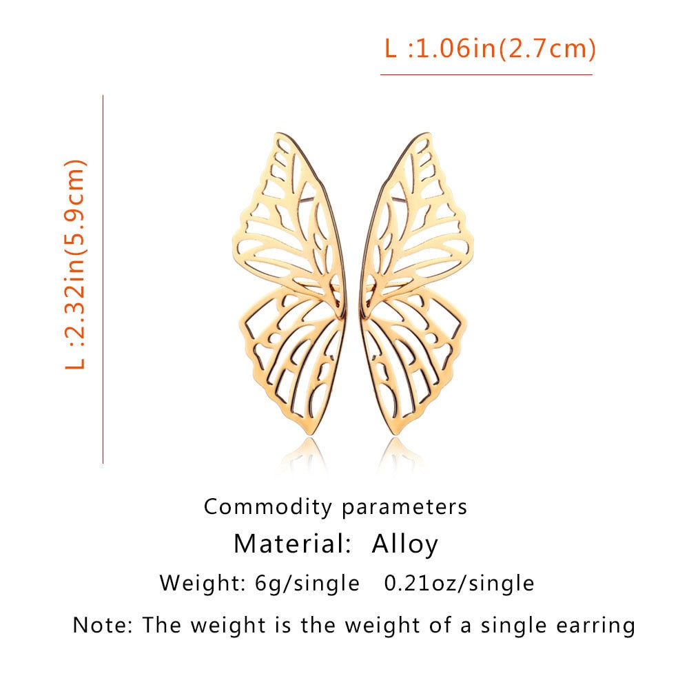 Hollow Butterfly Wings Stud Earring Wedding Party Birthday Gift Jewelry Cute