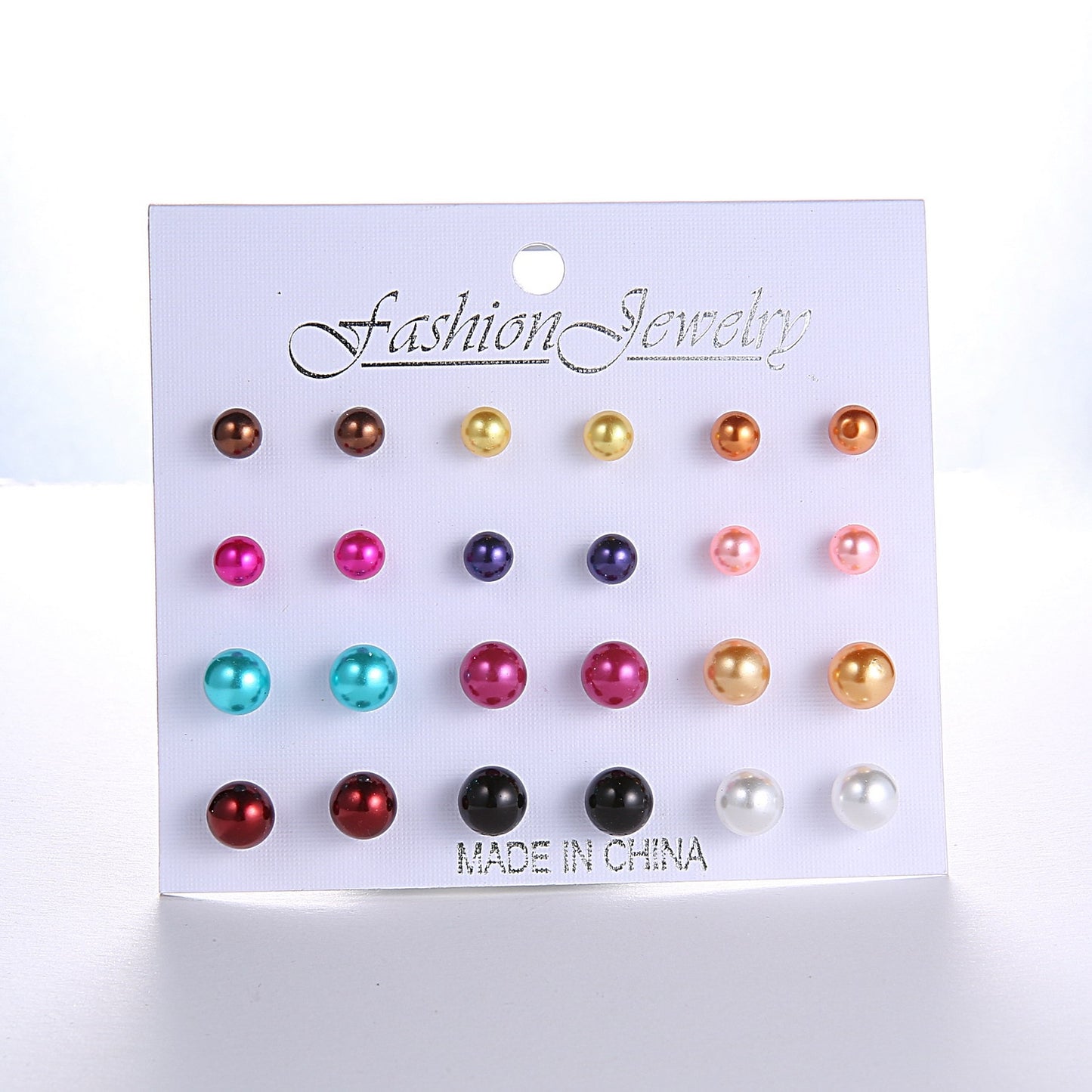 12 Pairs Multicolor Stud Earrings Women Gift Wedding Party Fashion Jewelry