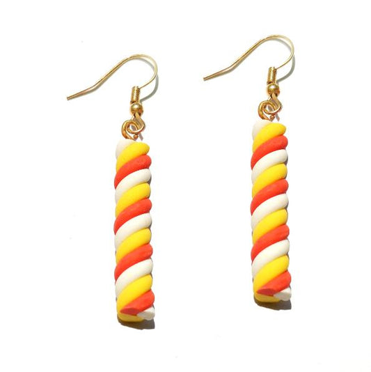 Yellow Red Twist Drop Earrings Cartoon Art Women Party Jewelry Ear Fashion