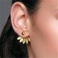 Gold-Colored Petals Stud Earrings Women Fashion Jewelry Party Wedding Earrings