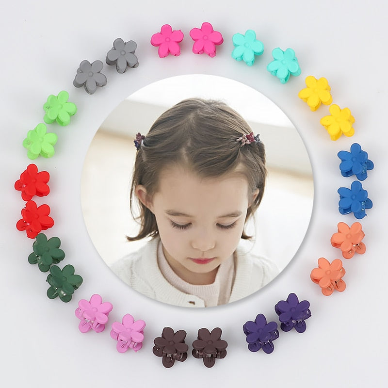 16 Styles 10 pcs Cute girl flower Small Hair clip child cute candy color hair