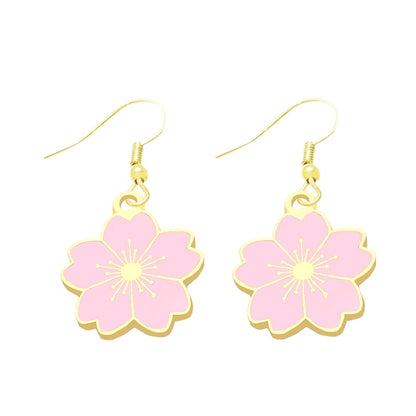 Cherry Bloom Drop Earrings Cartoon Art Women Party Jewelry Ear Fashion Pendant