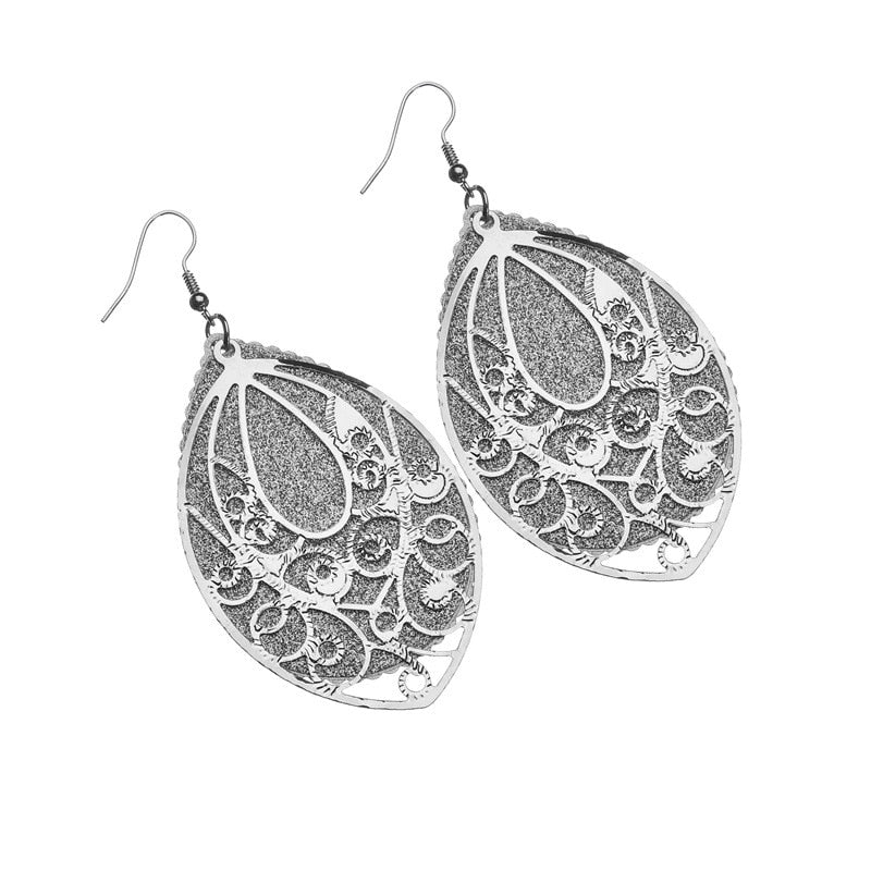 Drop and Swirl Pattern Dangle Earrings Fashion Party Girls Pendant Earrings