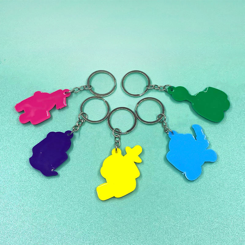 7 Styles Black Lives Matter Keychain Cartoon Figure Key Ring Kid Toy Holder