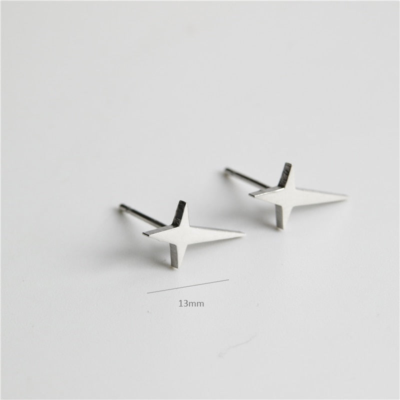 Long Star Stainless Steel Earrings Women Jewelry Small Studs Gifts Earring