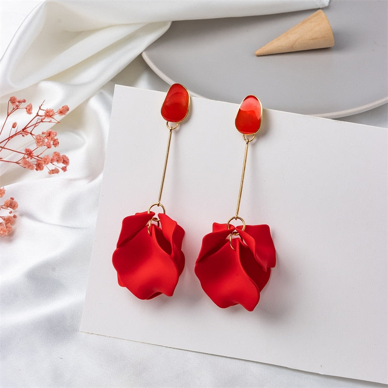 36 Styles Flower Acrylic Petals Dangle Earrings Women Travel Fashion Cartoon