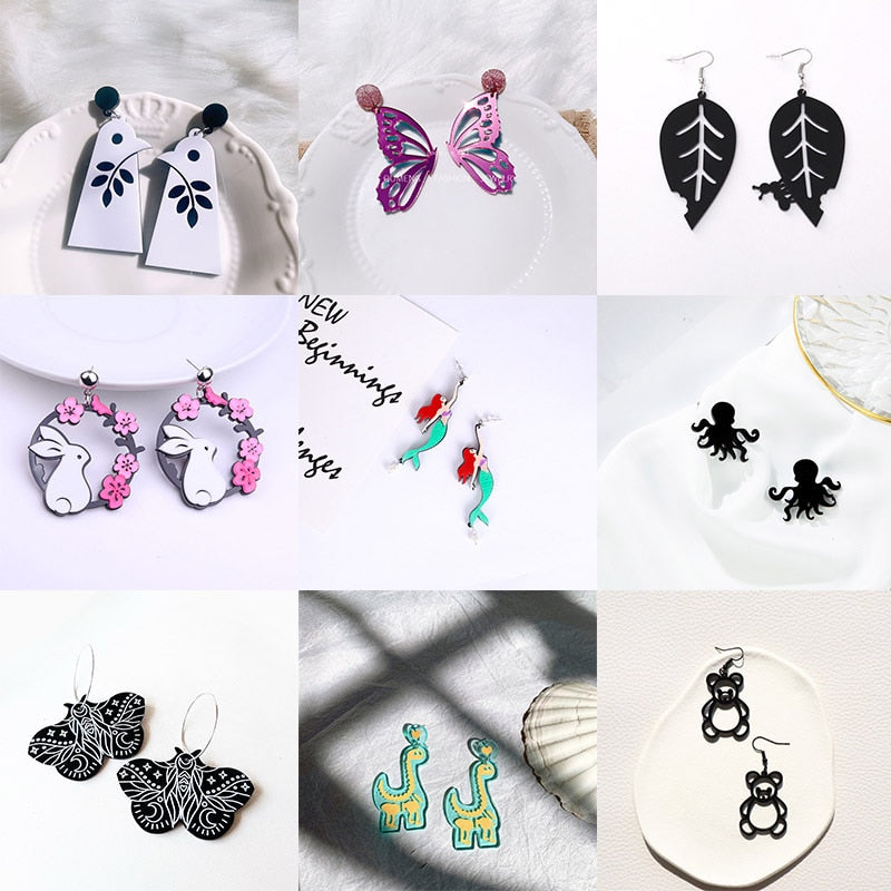 18 Styles Butterfly Dinosaur Dangle Earrings Cartoon Ear Pendants Accessories