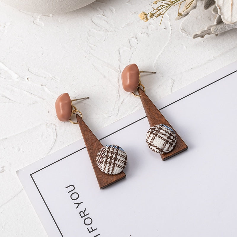 12 Styles Geometric Brown Acrylic Dangle Earrings Women Party Wedding Jewelry