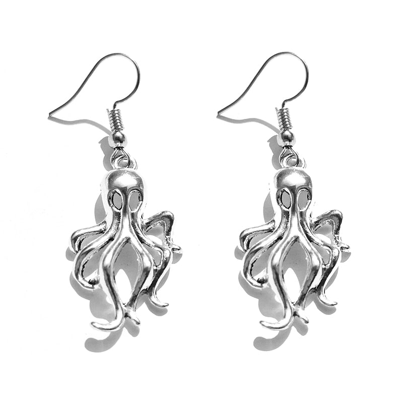 Handmade Octopus Metal Drop Earrings Women Travel Fashion Cartoon Earrings