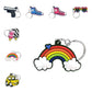 13 Styles shoe glasses popcorn ice cream Rainbow Keychain Party Gift Cute