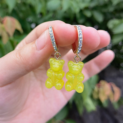 Yellow Bear Lady Cute Dangle Earrings for Women Jewelry Girls Earrings