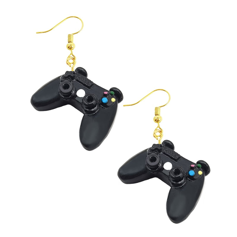 Black Gaming Remote Drop Earrings Women Art Fashion Cartoon Earrings Creative