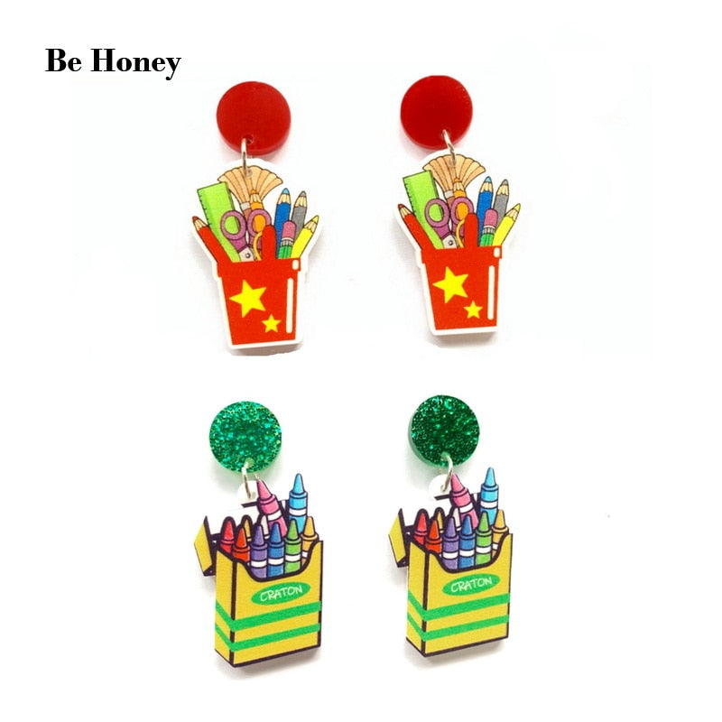 Colorful Pensils Drop Dangle Earrings Trendy Women Fashion Earrings Jewelry Gift