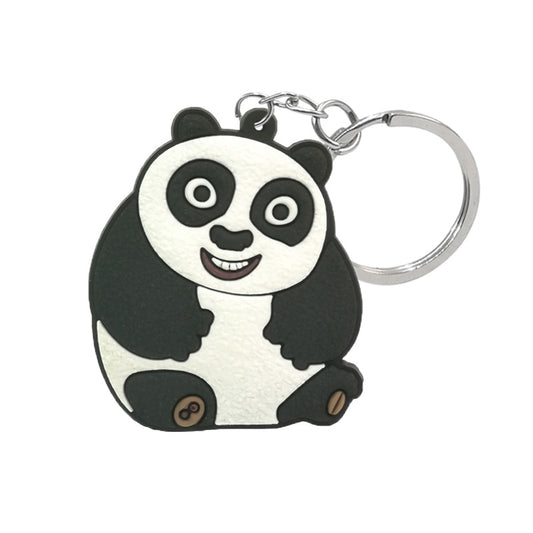 Smiling Panda PVC Keyring Cute Cartoon Style Keychains Bag Car Pendant Jewelry