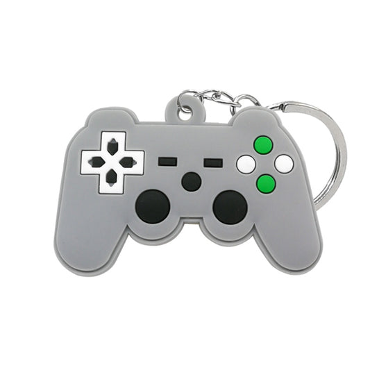 Grey Gamepad PVC Keyring Cute Cartoon Style Keychains Bag Car Pendant Jewelry