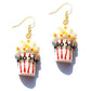 Popcorn Cup Drop Earrings Cartoon Art Women Party Jewelry Ear Fashion Pendant