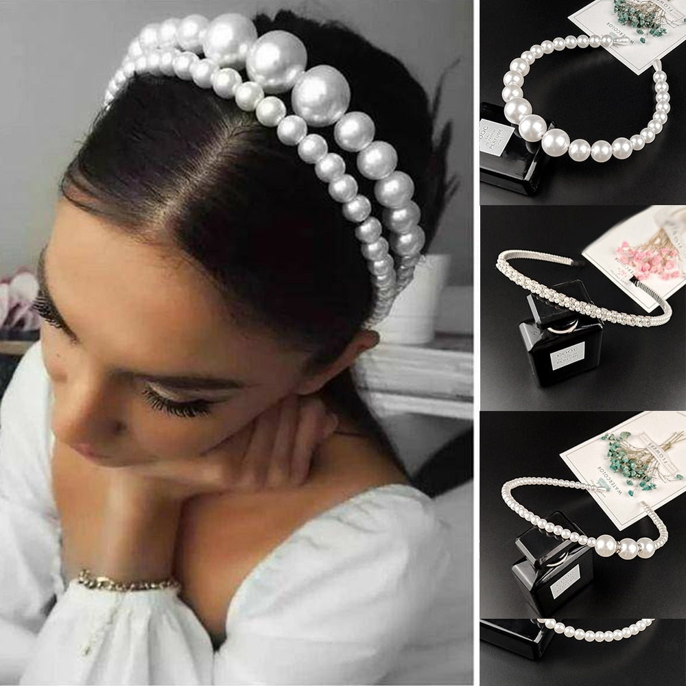 6 Styles Big Pearl Hair hoop for Women Hair Elegant Headband Accessories Fashion