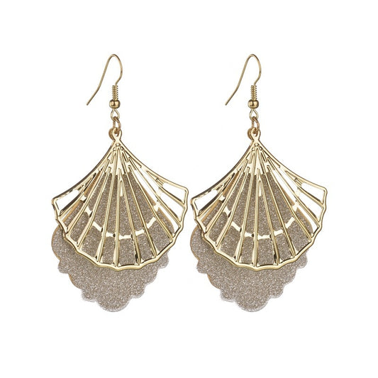 Frosted Shell Pattern Dangle Earrings Fashion Party Girls Pendant Earrings Women