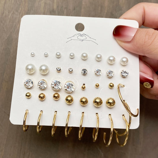 20 Pairs Mixed Stud Earrings Women Fashion Summer Gifts Jewelry Earrings Set