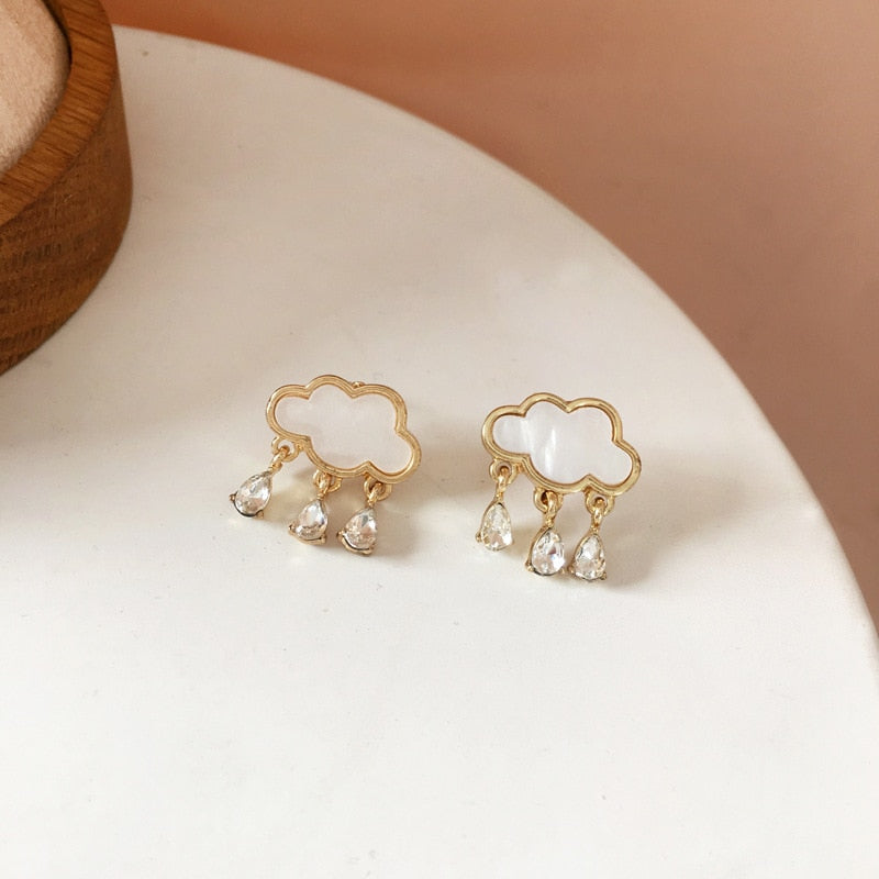 Rain Clouds Stud Earrings Women Gift Wedding Party Fashion Jewelry Accessories