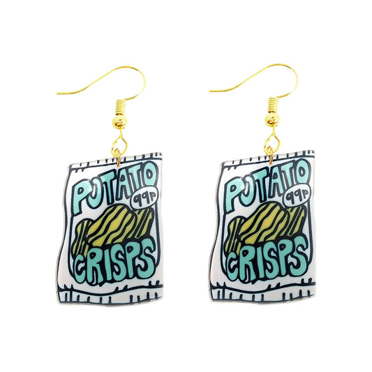 Potato Crisps Drop Earrings Cartoon Art Women Party Jewelry Ear Fashion Pendant