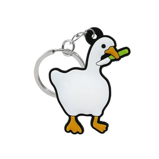 Goose PVC Keyring Cute Cartoon Style Keychains Bag Car Pendant Jewelry Gift