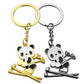 1pcs Keychain Metal Cute Ski Panda Shape Keyring Ladies Bag Ornaments