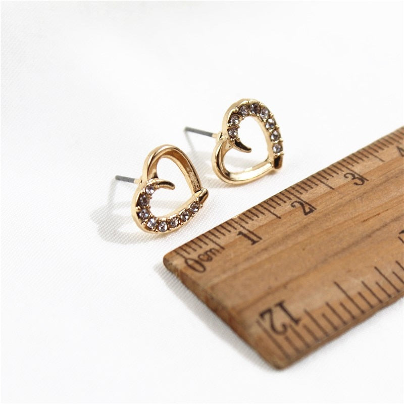 Heart/Leaf Branch Stylish Modern Stud Earrings Zircons Fashion Female Earrings