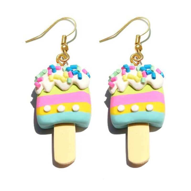 Funny Cute Ice Cream Sprinkles Drop Earrings Women Creativity Jewelry Cute