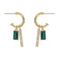 Green Rectangular Pendant Drop Earrings Women Gifts Earring Cute Girls Eardrop