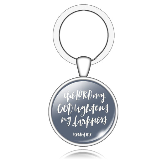 The Lord My God Lightens My Darkness Bible Verse Quote Keychain Gift Cute