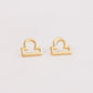 1Pair 12 Constellation Zodiac Sign Cartilage Stainless Steel Stud Earrings Women