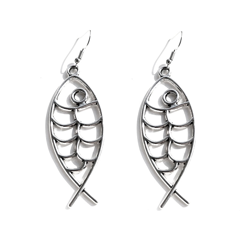 Handmade Fish Metal Drop Earrings Women Travel Fashion Cartoon Earrings Creative