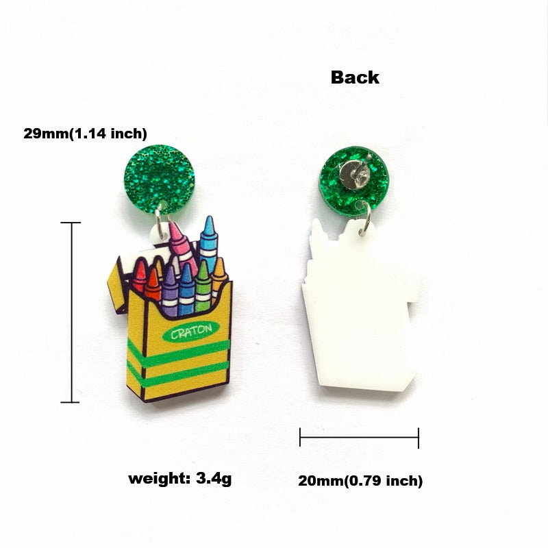 Drawing Colors Drop Dangle Earrings Trendy Women Fashion Earrings Jewelry Gift