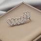 Fashion Hollow Stitching Love Earrings For Women Silver Needle Ear Bone Clip